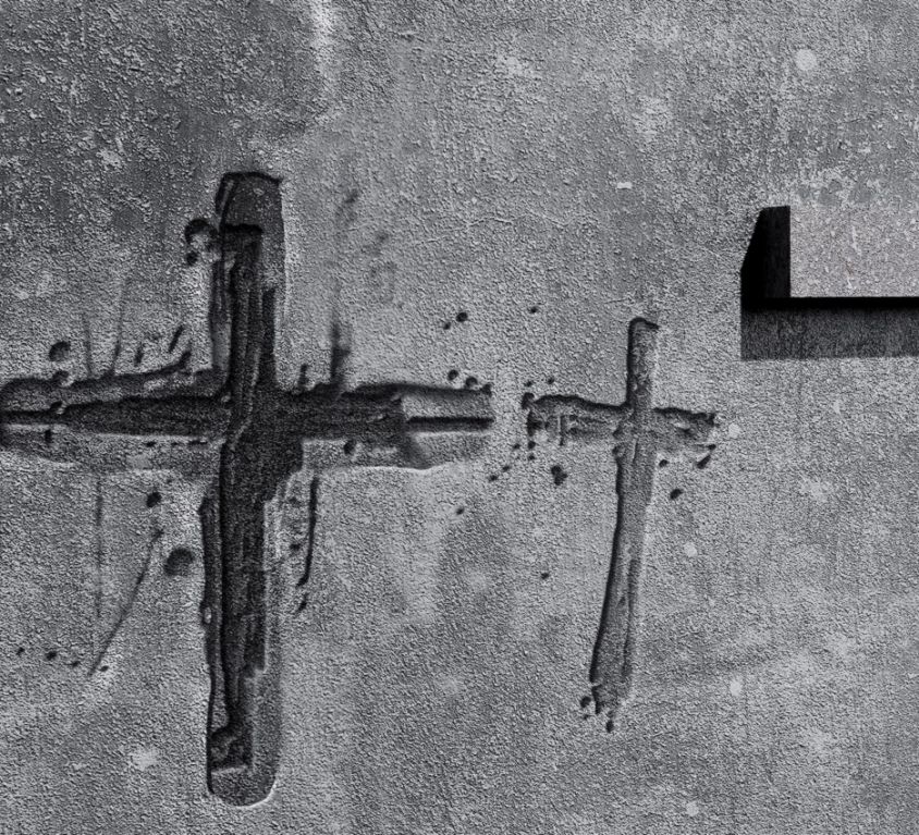 Crosses carved in the wall