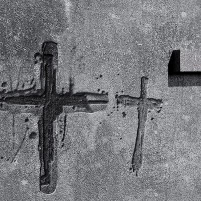 Crosses carved in the wall